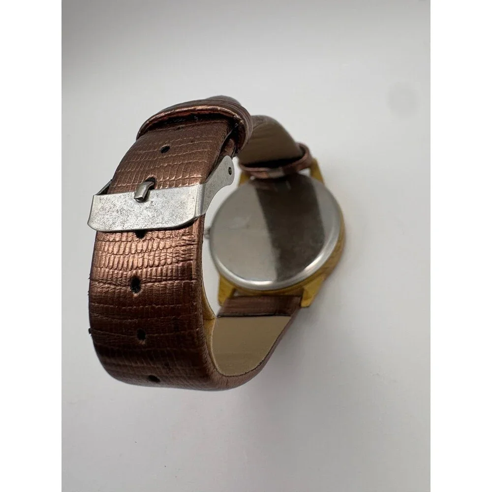 Yizhou Lian Fa Quartz Watch Wood Look F-365 Brown Strap